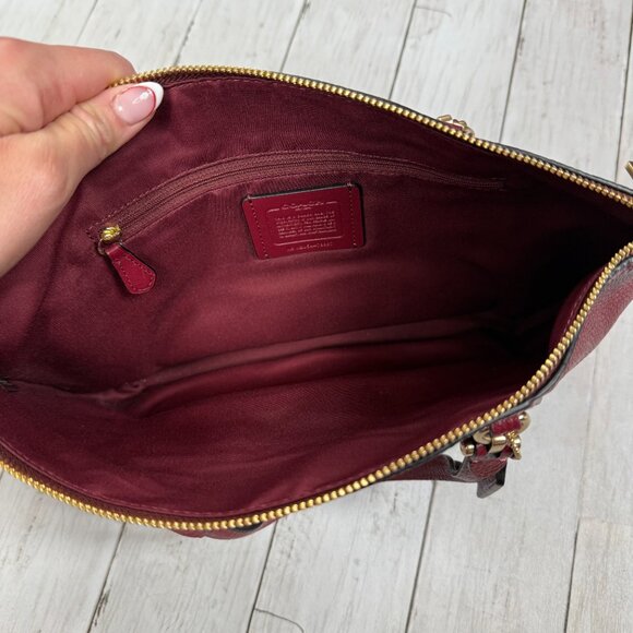 Coach Red Prairie Pebble Leather Satchel - Picture 5 of 6